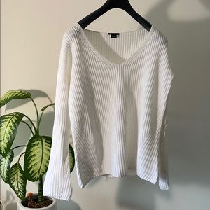 Theory V-neck Ribbed Sweater
